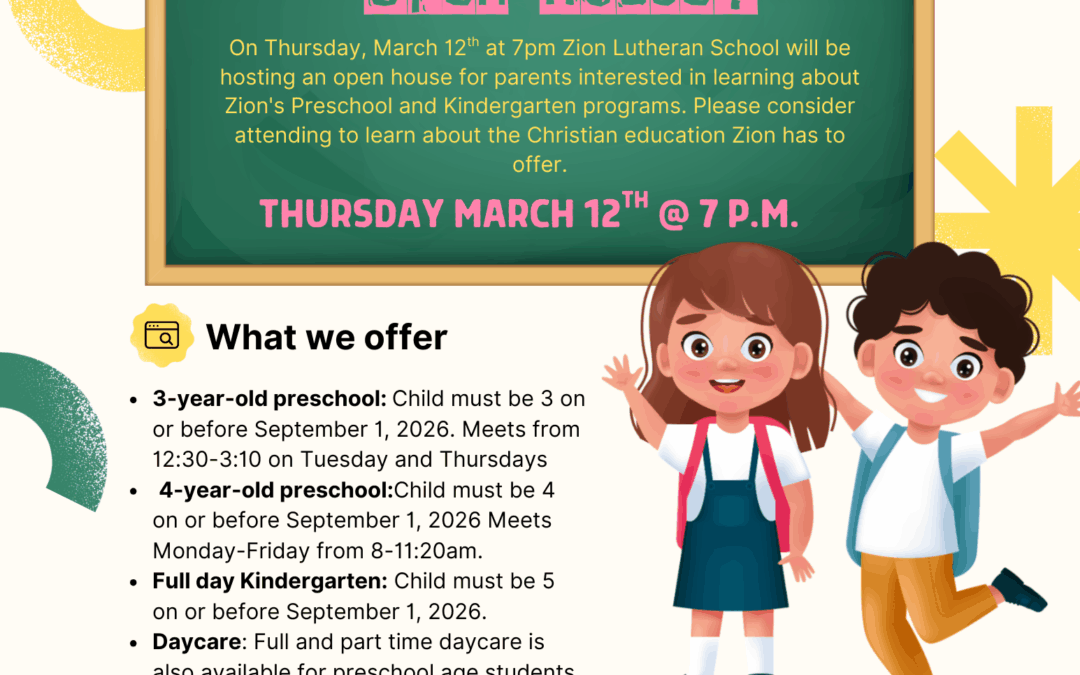 Discover Zion Lutheran School’s Preschool and Kindergarten Programs