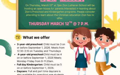 Discover Zion Lutheran School’s Preschool and Kindergarten Programs